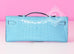 Hermes Blue Saint CYR Crocodile Alligator Kelly Cut Pochette Mini Clutch - New - MAISON de LUXE - 2