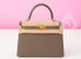 Hermes Gray Etain GHW Sellier Epsom Kelly 28 Handbag