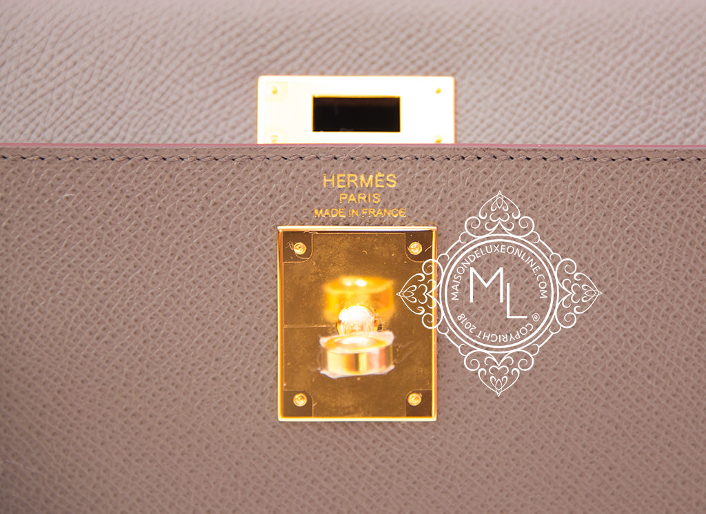 Hermès Etain Sellier Kelly 28cm of Epsom Leather with Gold Hardware, Handbags and Accessories Online, 2019