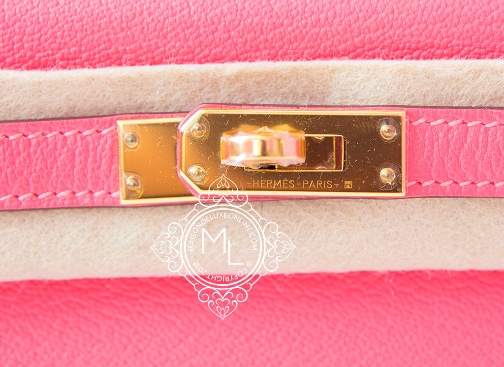 Hermès Kelly 20 Mini Sellier in pink Chèvre leather – Fancy Lux