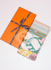 Hermes "Duo d'Etriers" Blanc Rose Cashmere 140 GM Shawl Scarf