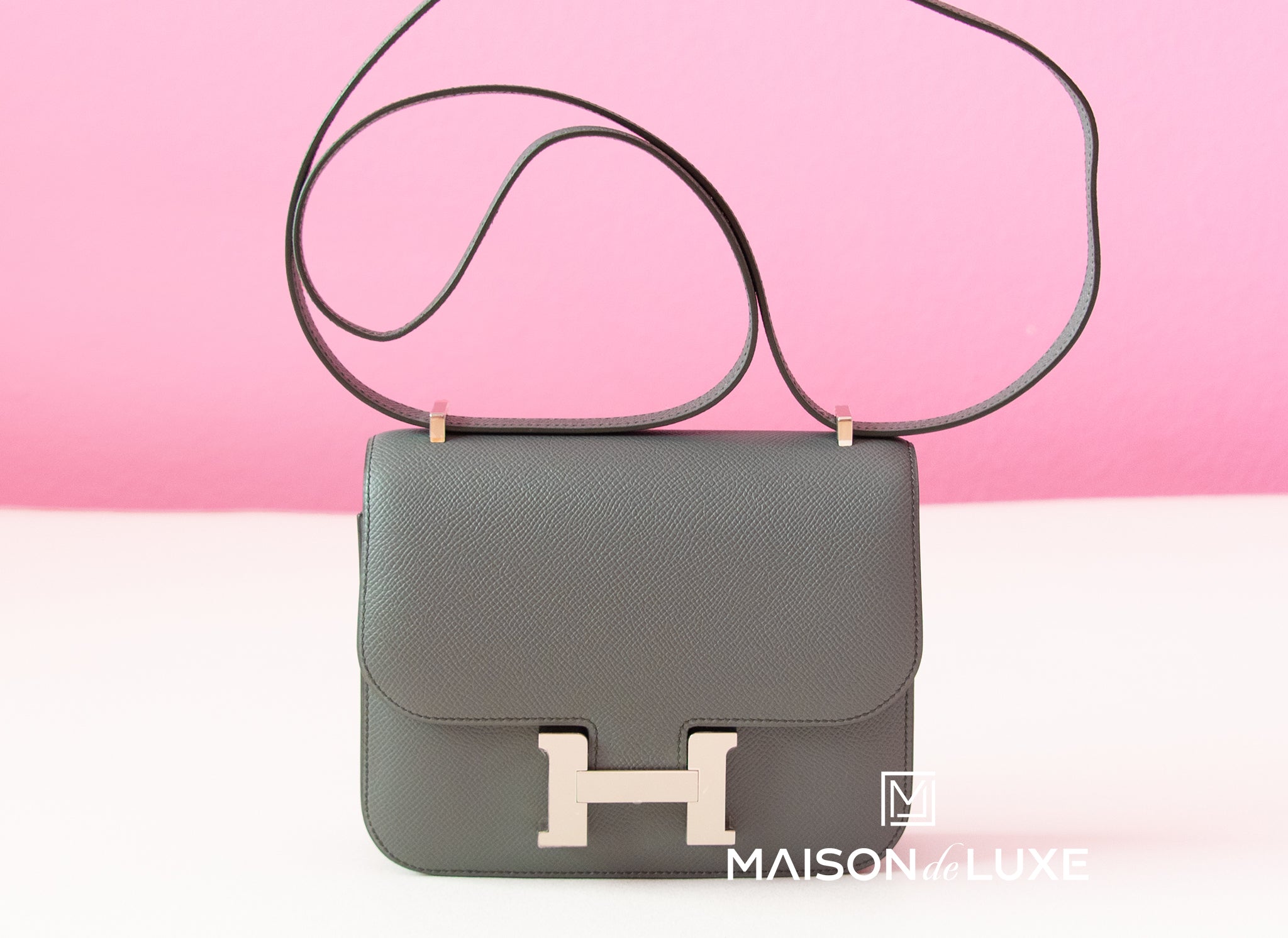 Hermes Mini Constance 19cm Epsom Leather Palladium Hardware, 8U