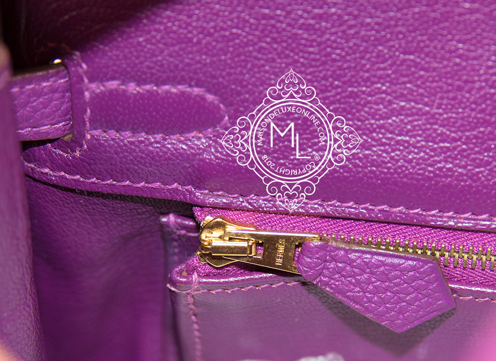 Hermes 25cm Bag Purple Togo Gold Hardware $2585 - Nadine Collections