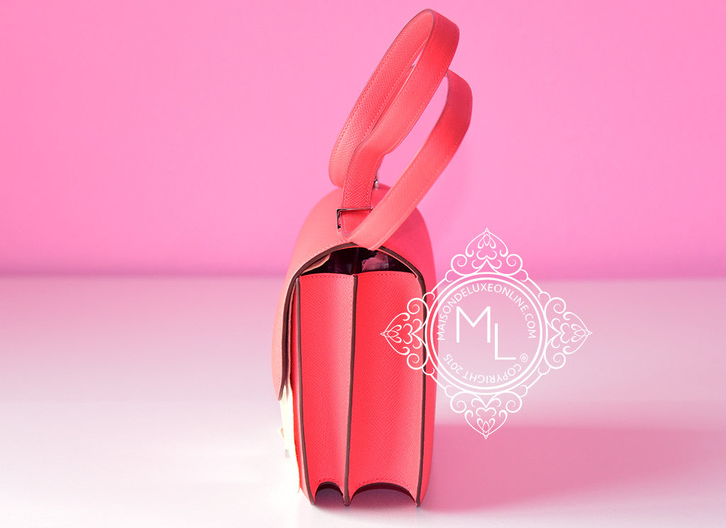 Hermes 25cm Rose Jaipur Coral Pink Red Sellier Epsom Kelly Bag Gold Je -  Chicjoy