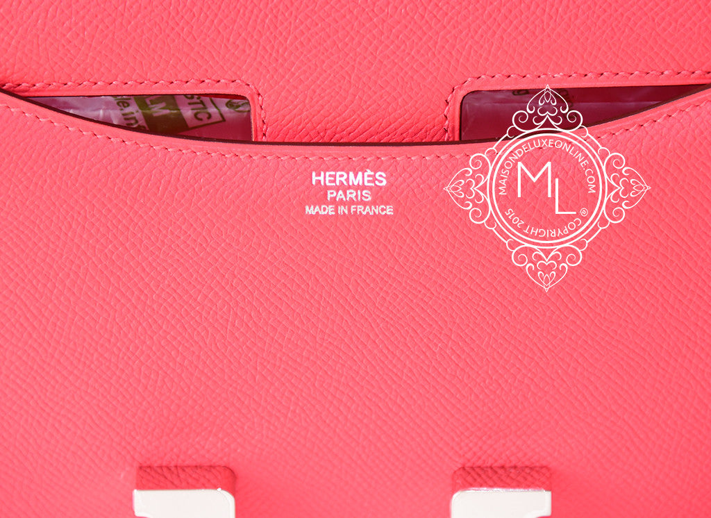 Hermes Rose Jaipur Red Epsom Constance MM 24/25 Handbag - MAISON de LUXE