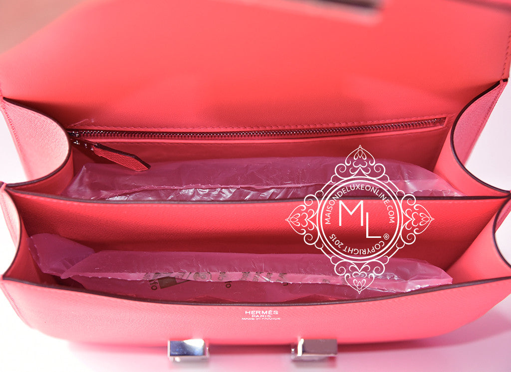 Hermes Mini Constance Epsom K1 Rouge Grenat 內拼T5 Rose Jaipur