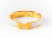 Hermes White Clic Clac H Narrow Bracelet Cuff PM