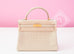 Hermes Beton White Matte Crocodile Kelly 32 Handbag