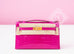 Hermes Rose Scheherazade Crocodile Mini Kelly Pochette Clutch