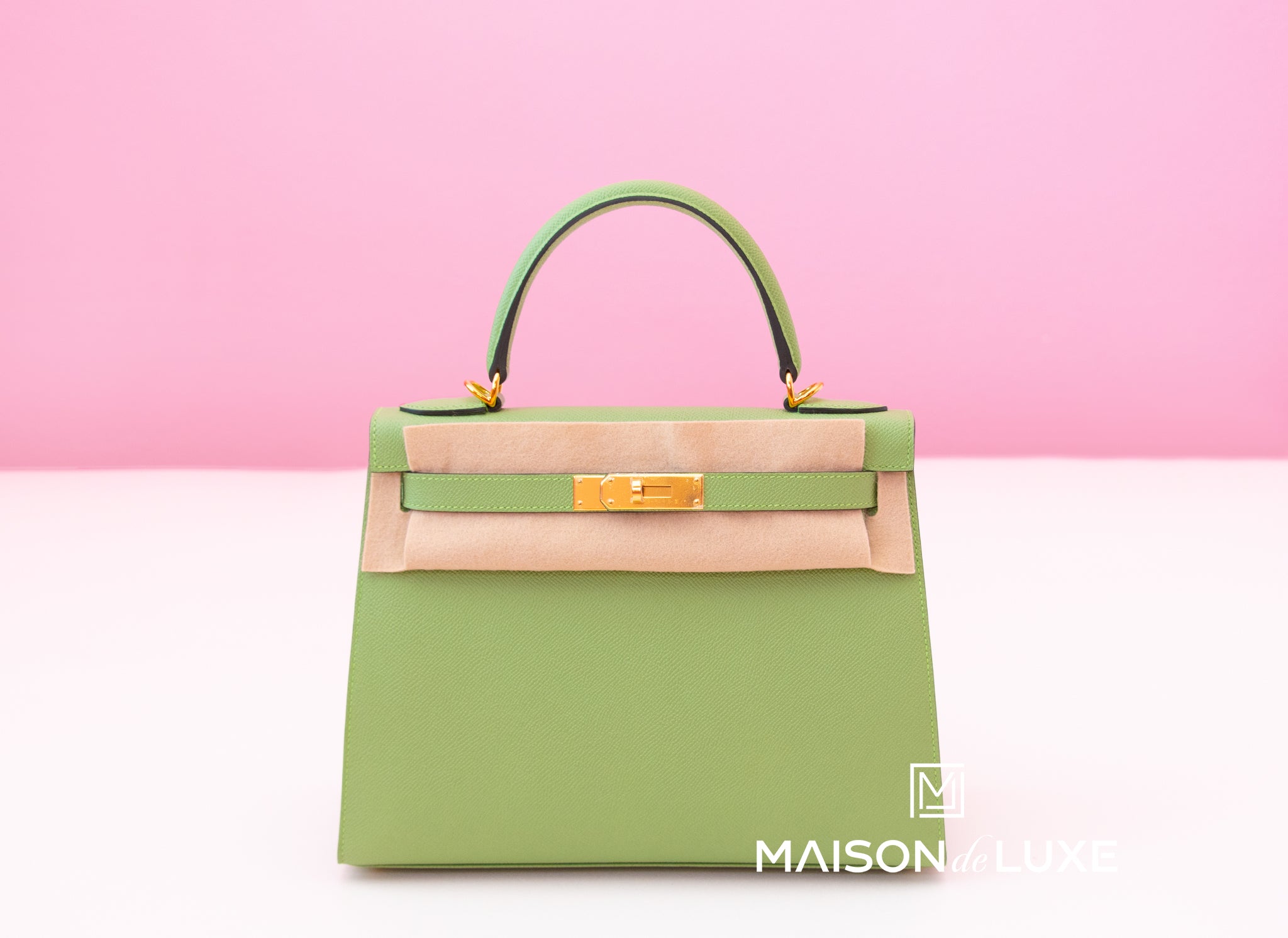 Hermès Kelly Vert Criquet Epsom Gold