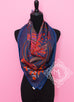 Hermes Blue Red Twill Silk 90 cm Chemins de Corail Scarf