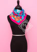 Hermes Rose Pink Blue Twill Silk 90 cm Flamingo Party Scarf