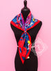 Hermes Rose Red Twill Silk 90 cm Flamingo Party Scarf