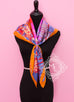 Hermes Potiron Twill Silk 90 cm Flamingo Party Scarf
