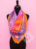 Hermes Potiron Twill Silk 90 cm Flamingo Party Scarf