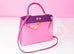 Hermes 5P Pink Rose Shocking Anemone Sellier Chevre Kelly 28 Handbag - New - MAISON de LUXE - 2