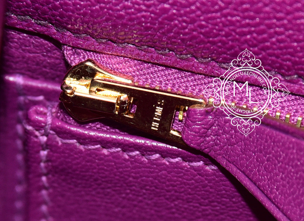 Hermès Birkin 30 Special Order Anemone Purple Rose Pourpre Pink Brushed  Gold NEW