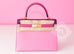 Hermes 5P Pink Rose Shocking Anemone Sellier Chevre Kelly 28 Handbag - New - MAISON de LUXE - 3
