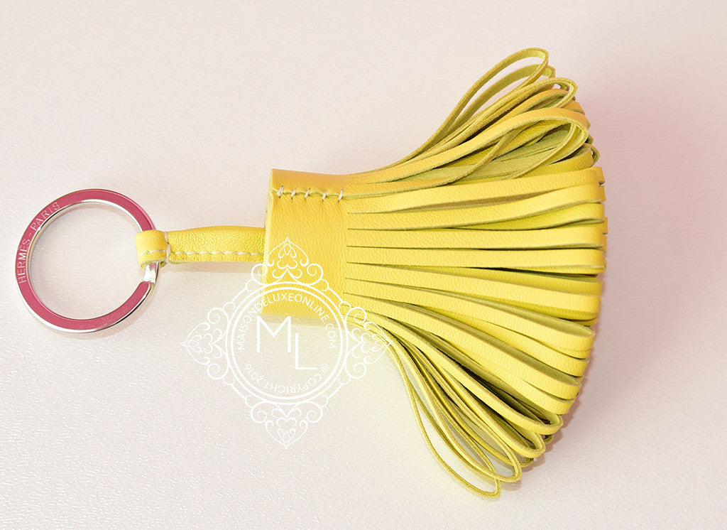 Hermes Soufre Yellow Carmen Keychain Bag Charm Key Chain Ring