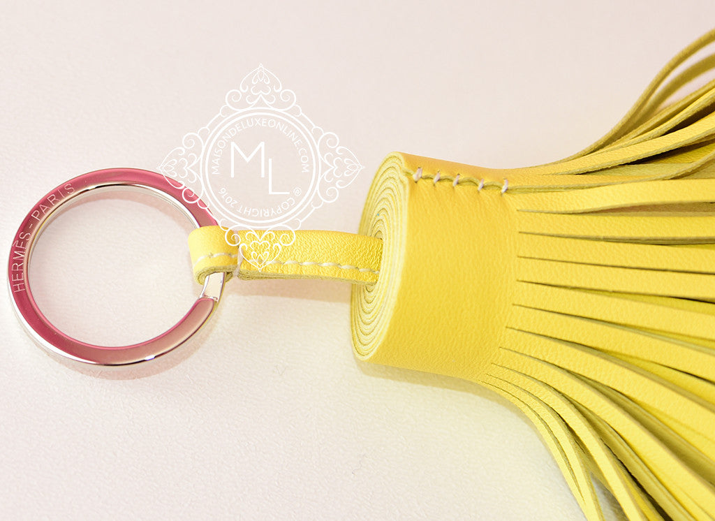 Hermes Soufre Yellow Carmen Keychain Bag Charm - MAISON de LUXE