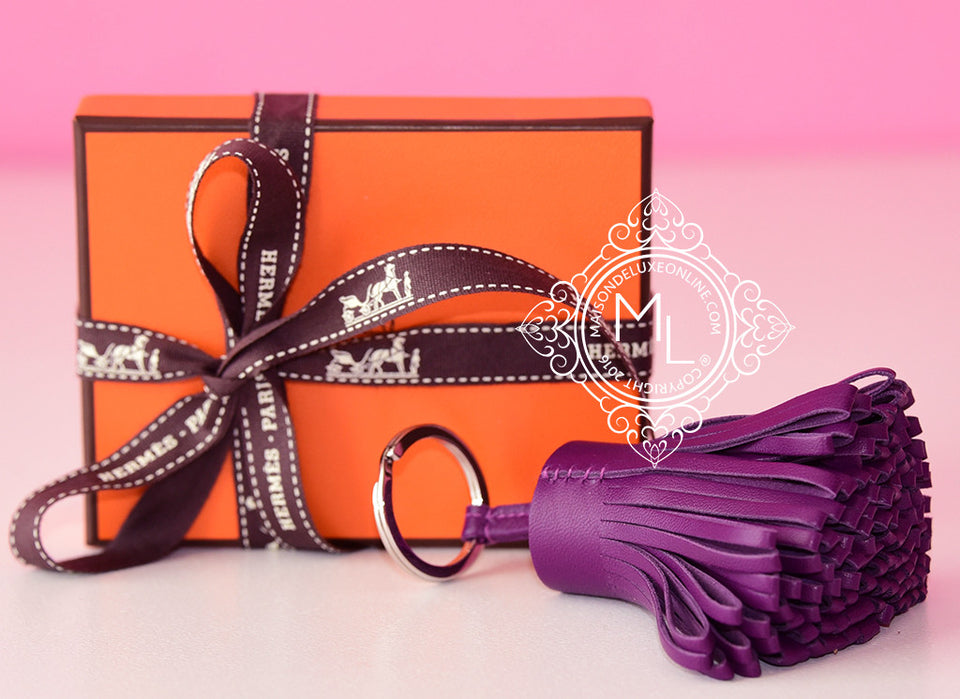 Hermes Violet Purple Carmen Keychain Bag Charm- New - MAISON de LUXE - 1
