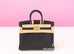 Hermes Black Noir Togo GHW Birkin 25 Handbag