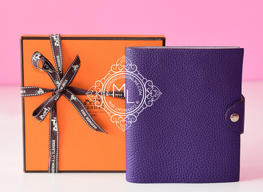 Hermes Iris Purple Ulysse Notebook Cover Pm - New - MAISON de LUXE - 1