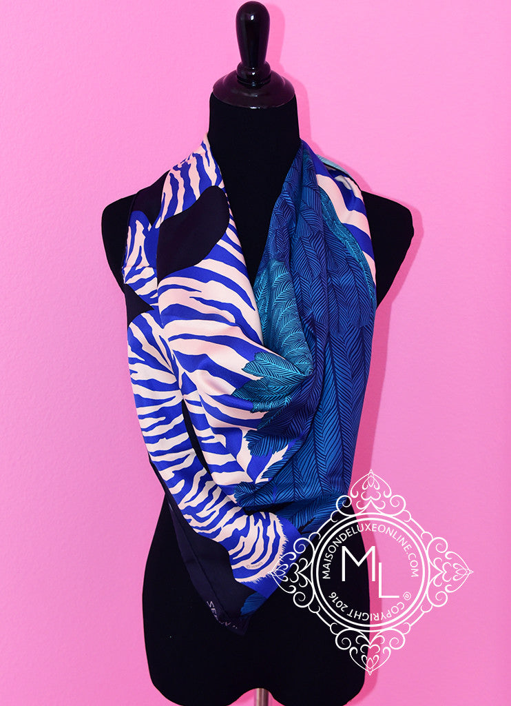 Hermès zebra Pegasus, By Alice Shirley Silk Scarf