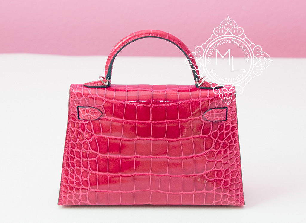 Hermes pink mini kelly croc K20