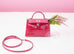 Hermes Mini Kelly II 20 Rose Extreme Shiny Alligator