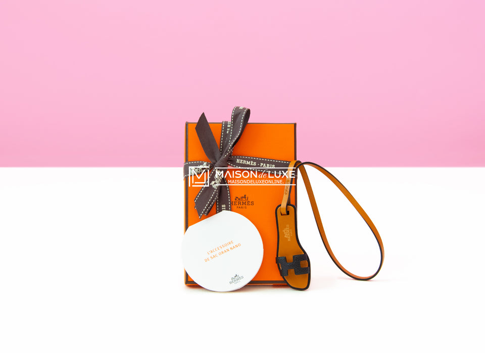 Hermes Noir Black Epsom Oran Nano Bag Charm