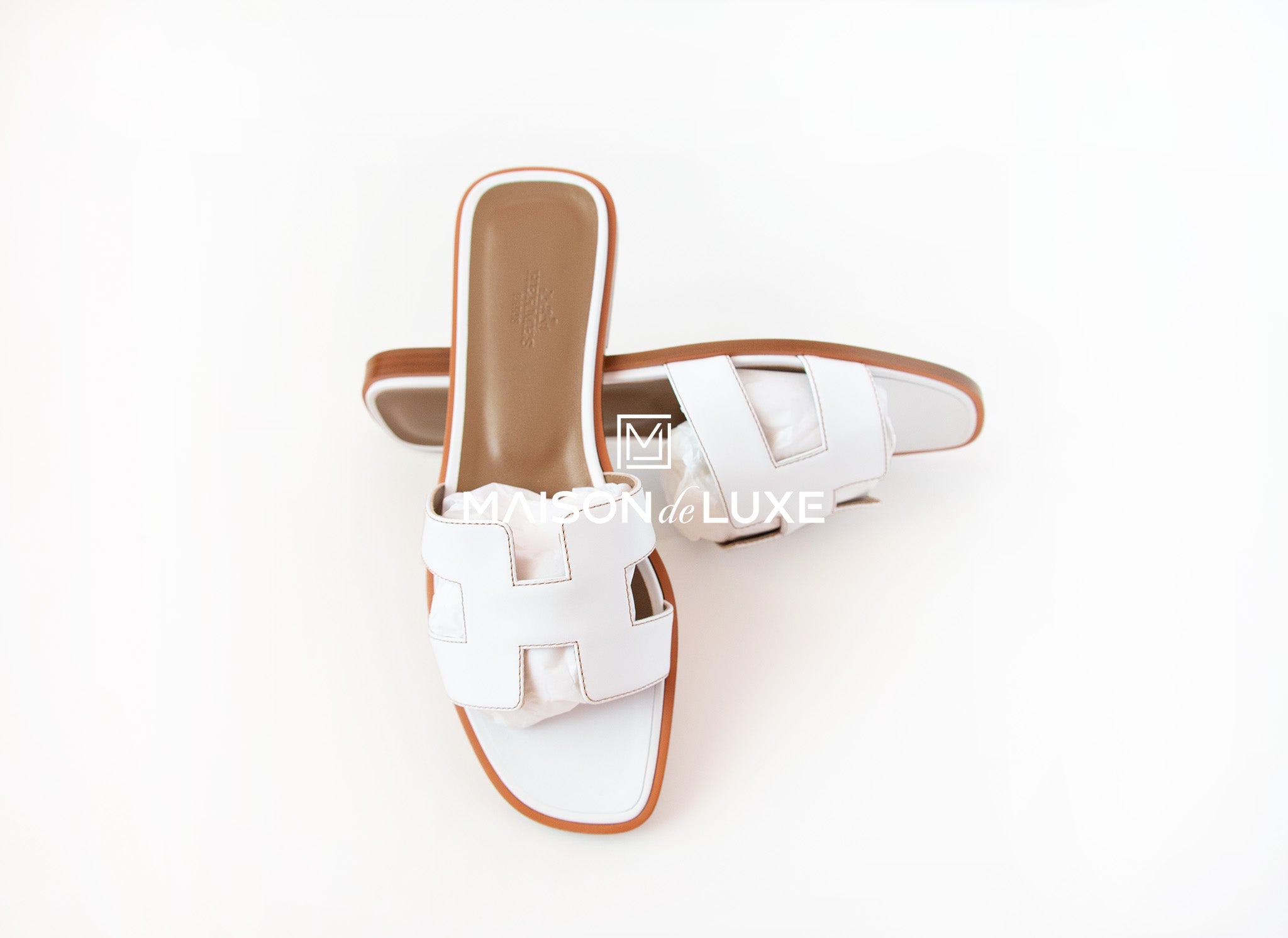 Hermes Orange Oran Sandal Epsom Leather Flat Shoes 38 in 2023
