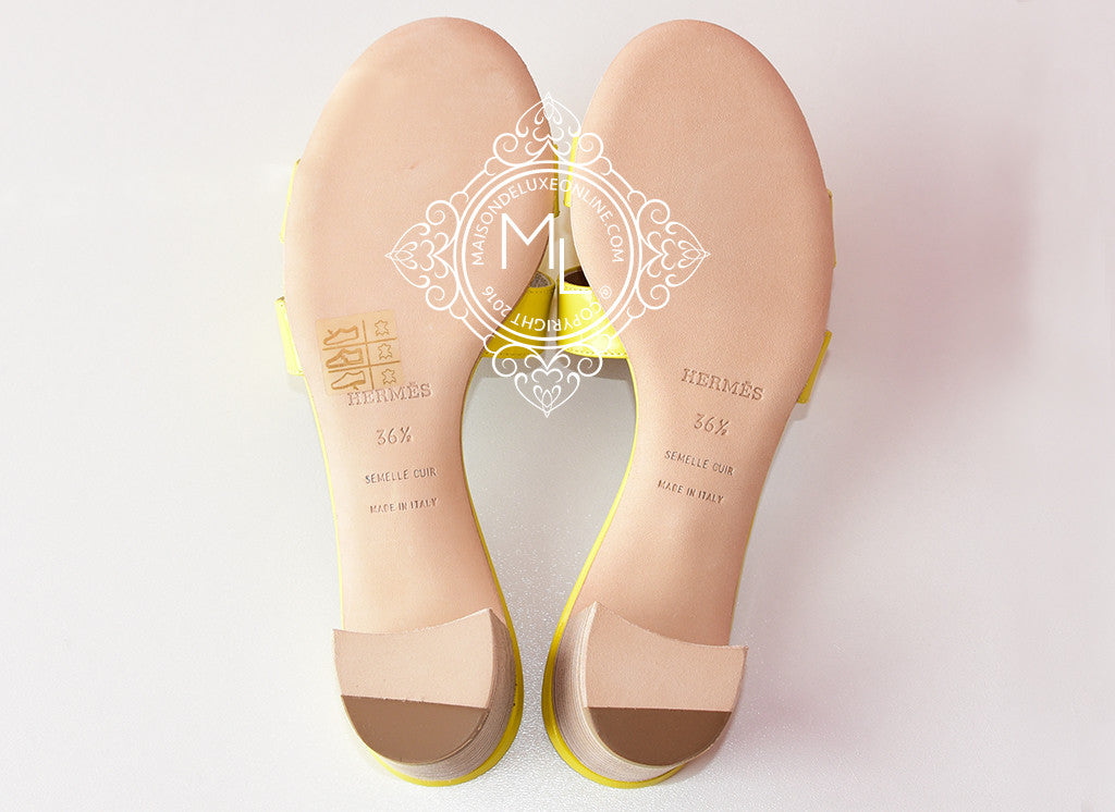 Hermes Womens Yellow Oasis Sandal Slipper Shoes Loafer β MAISON de