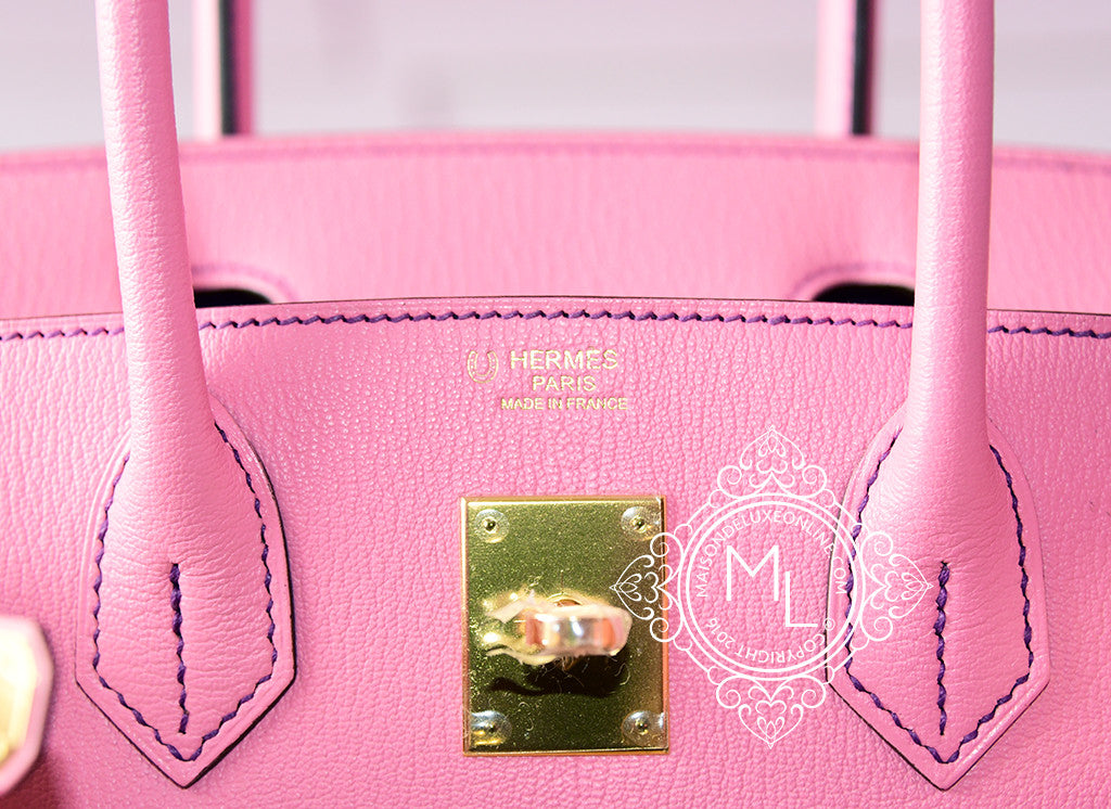 Hermes Birkin 30 HSS Rose Confetti / Anemone Chevre Gold Hardware