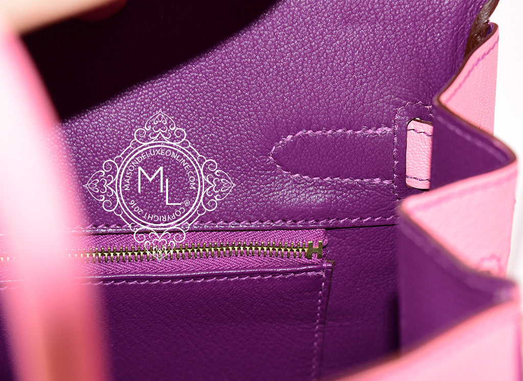 Hermès Hermès 30cm Rose Pourpre And Raisin Chevre Leather Special Order  Horseshoe Birkin in Purple