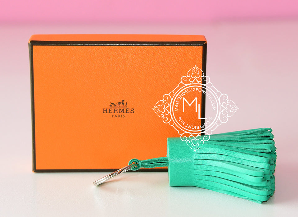 Hermes Green Menthe Carmen Keychain Bag Charm - New - MAISON de LUXE - 1