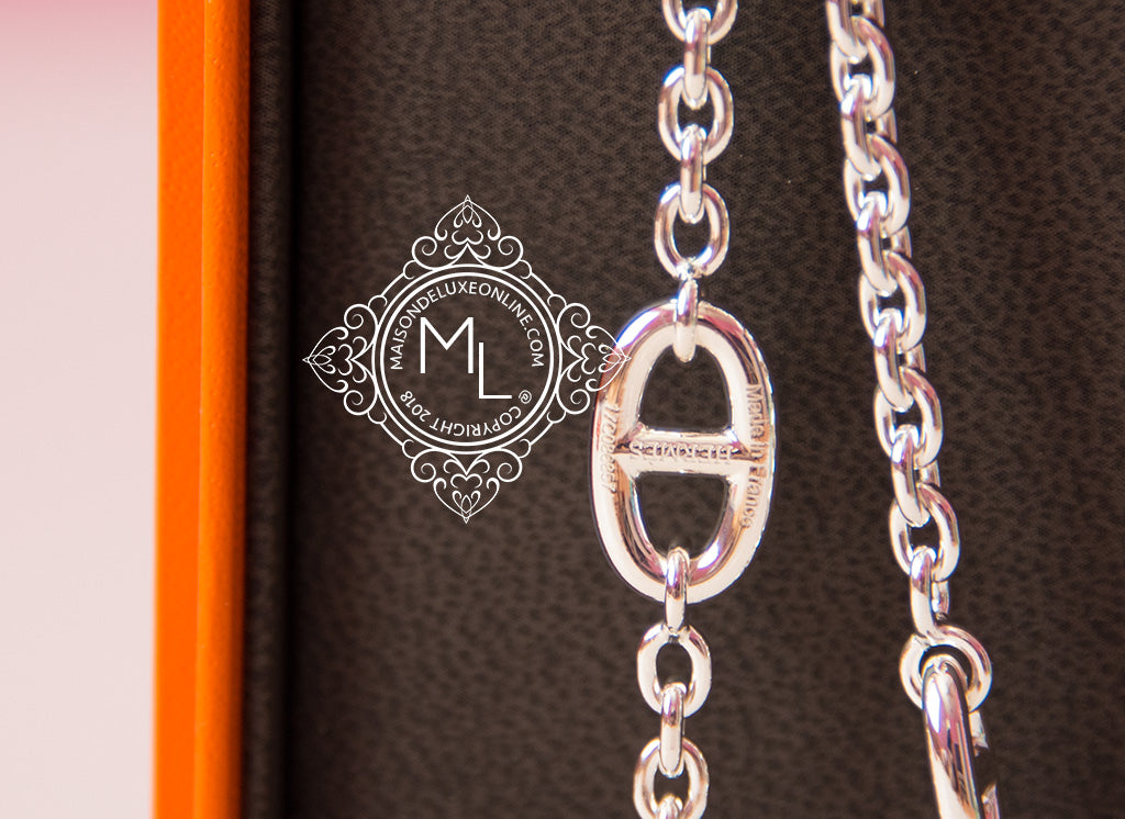 Hermes 925 Silver Chaine d'Ancre Enchainee Bracelet Bangle MM ST – MAISON  de LUXE