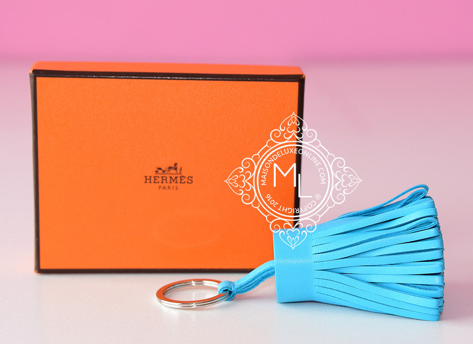 Hermes Blue Azteque Carmen Keychain Bag Charm - New - MAISON de LUXE - 1