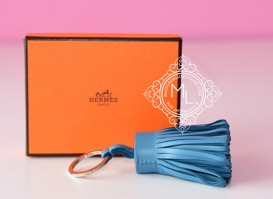 Hermes Blue Cobalt Carmen Keychain Bag Charm - New - MAISON de LUXE - 1