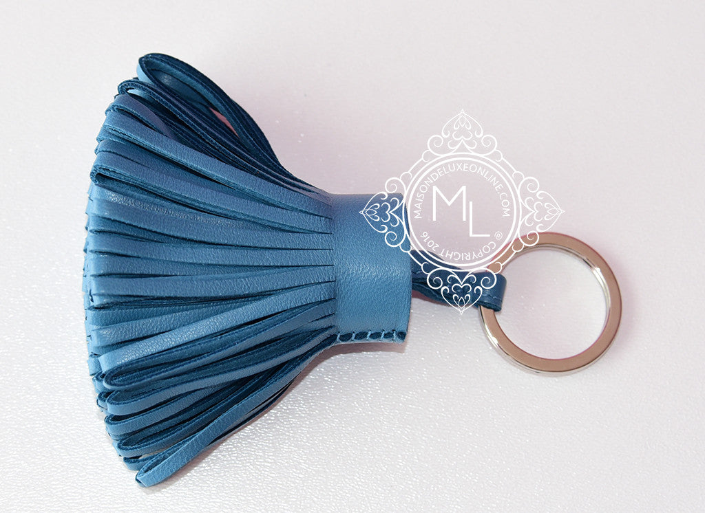 Hermes Blue Cobalt Carmen Keychain Bag Charm Rodeo Ring – MAISON