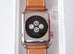 Hermes 42 mm Brown Fauve Barenia Apple Watch Cuff Bracelet - New - MAISON de LUXE - 5