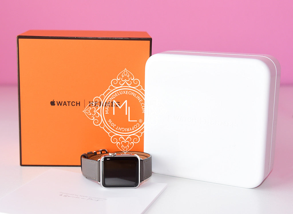 Hermes Apple Watch Strap Box Hermes 38mm Etain Gray Apple Watch