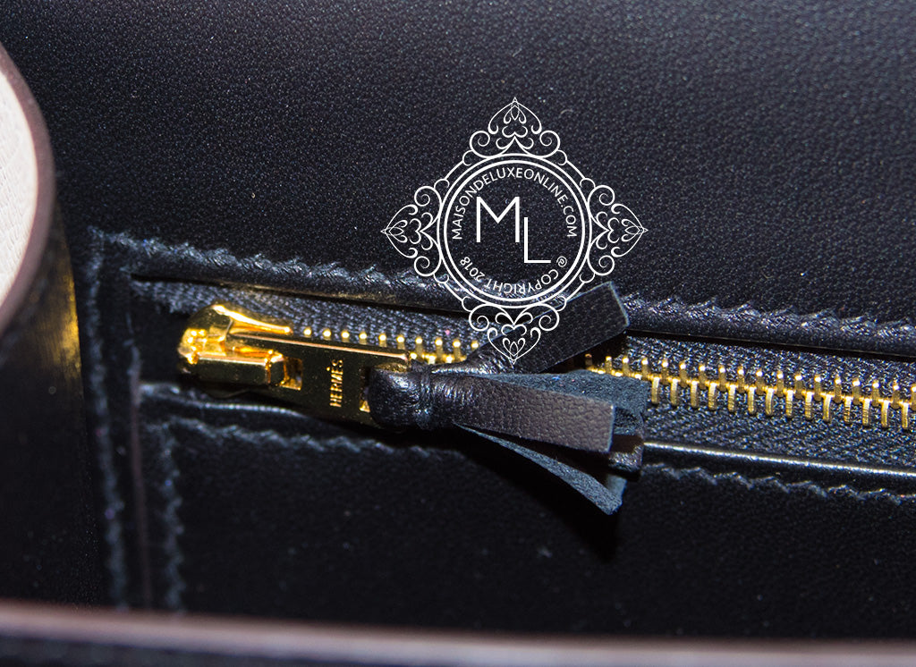 Hermes Kelly 28 Handbag 4Z Gris Mouette And M8 Gris Asphalt Epsom GHW