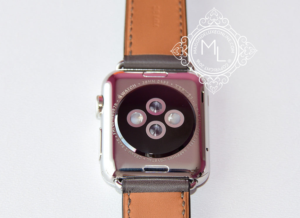 Hermes 38mm Etain Gray Apple Watch Double Tour Bracelet – MAISON