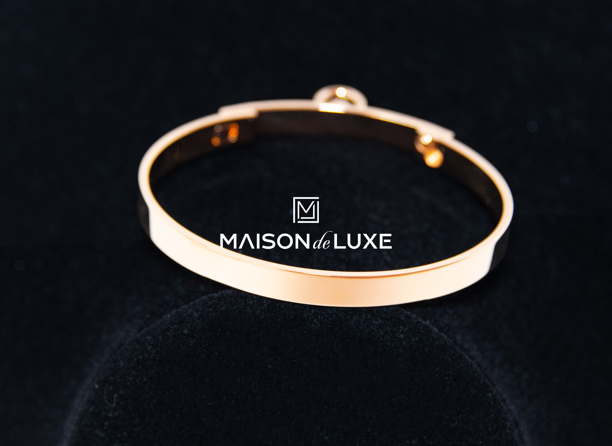 Hermes 18K Rose Gold Collier de Chien CDC Bangle ST Bracelet Cuff – MAISON  de LUXE