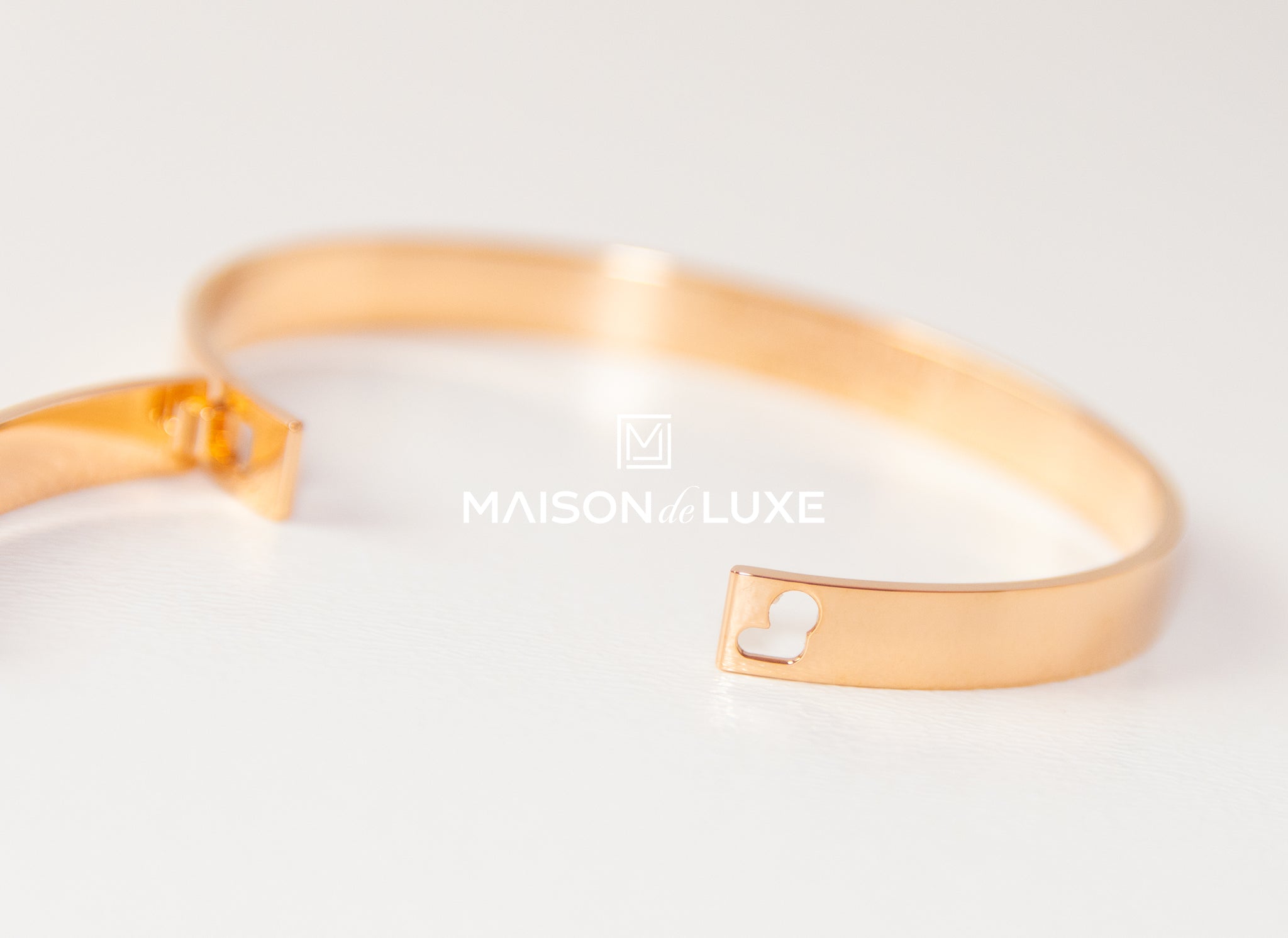 Hermes 18K Rose Gold Collier de Chien CDC Bangle ST Bracelet Cuff – MAISON  de LUXE