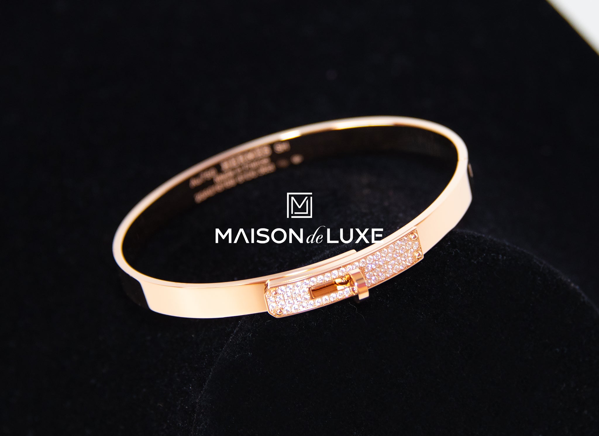 Hermes Rose Gold Pave Diamond Kelly Bracelet SH – MAISON de LUXE