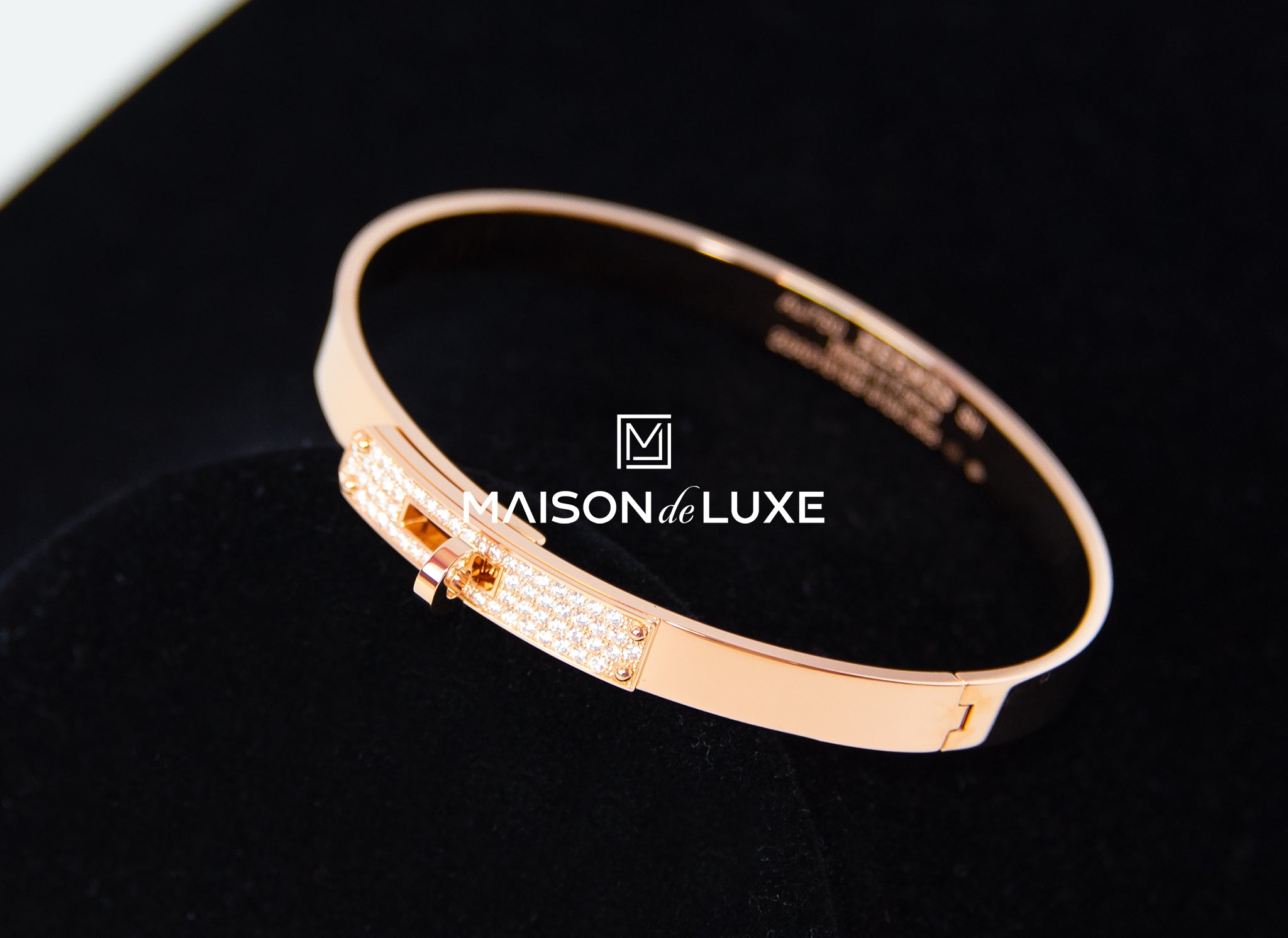 Hermès 18K Rose Gold and Diamond Kelly Bracelet