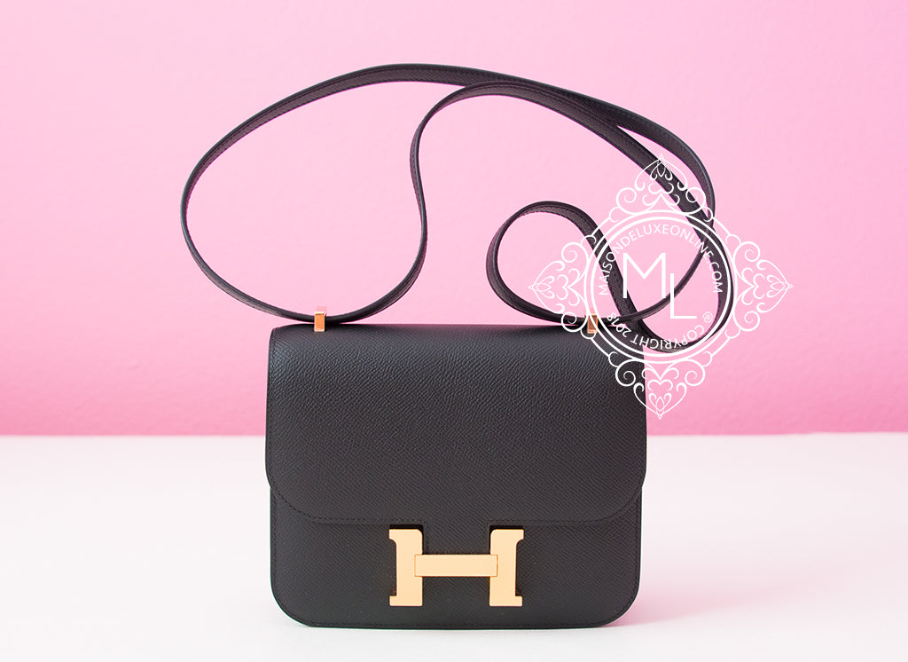 Hermes Constance 18 Black Epsom Gold Hardware