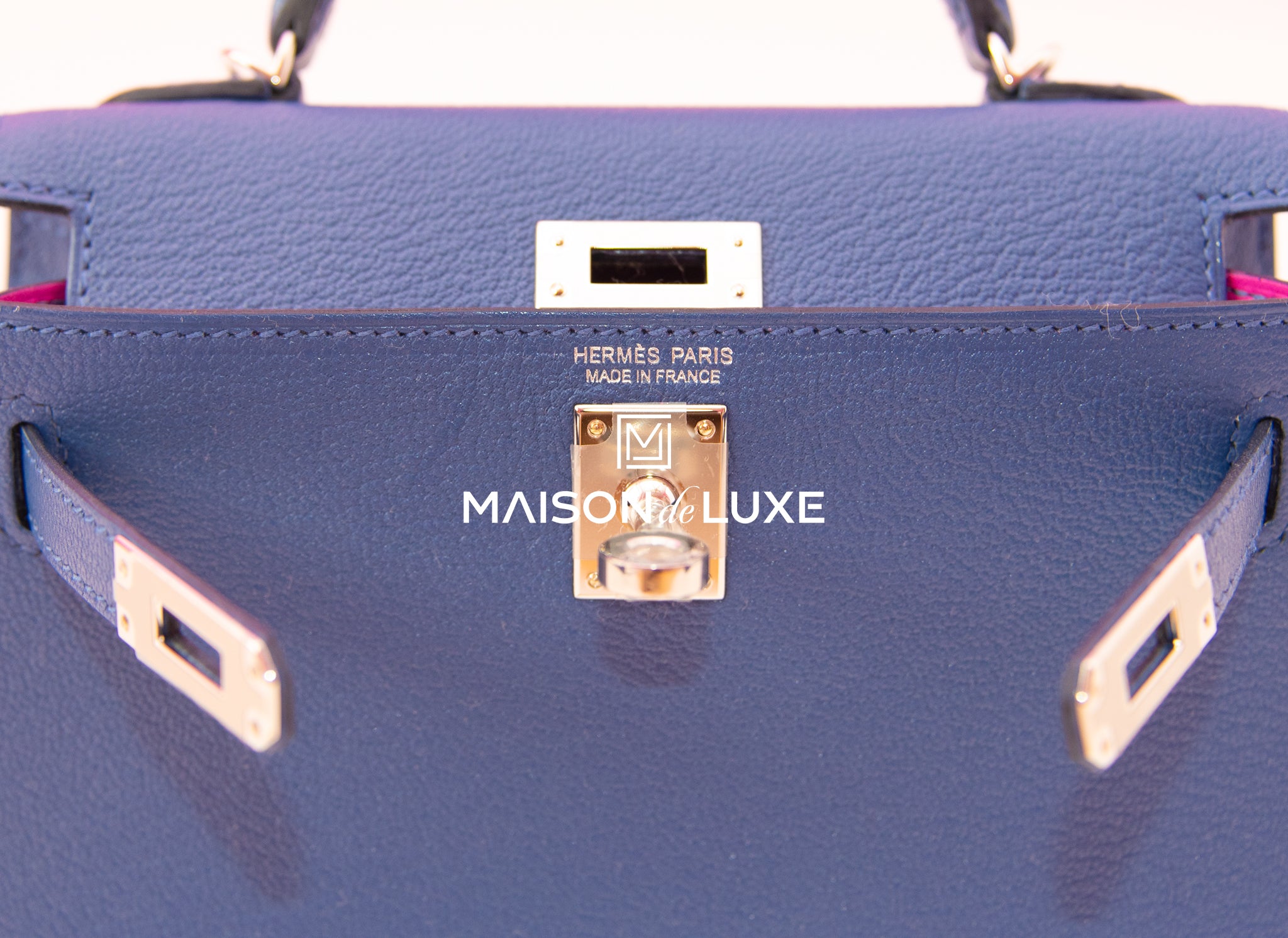 Hermes Blue Brighton Rose Pourpre Mini Kelly II 20 Bag Pochette Clutch –  MAISON de LUXE